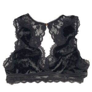 Victoria's Secret Bra Size M Medium Dream Angels Bralette Black Lace Sexy Velvet